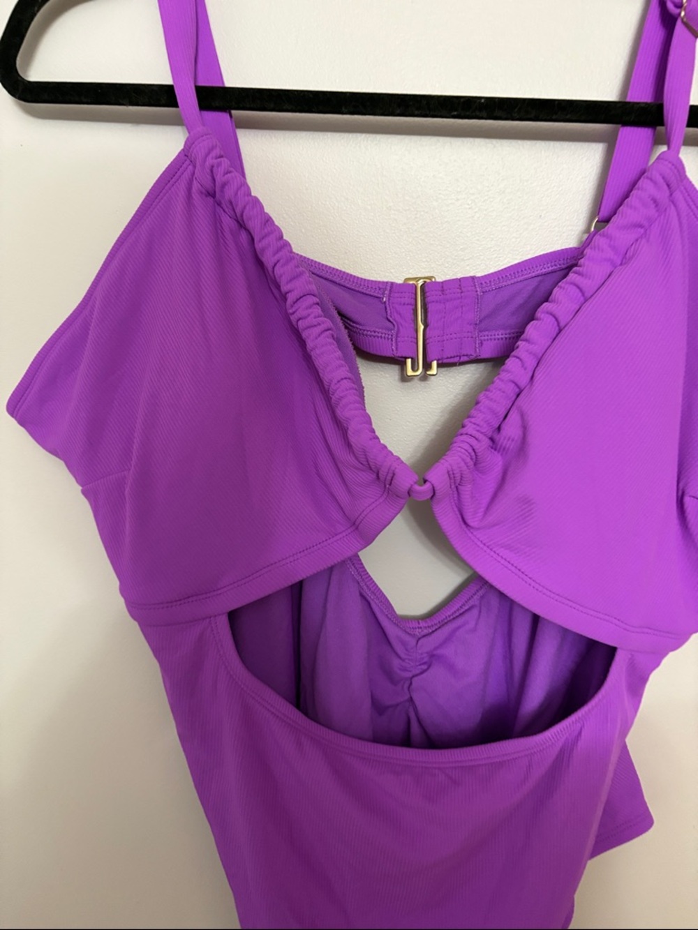 Xhilaration Vibrant Purple One-Piece Swimsuit with Front Cutout - Picture 2 of 3